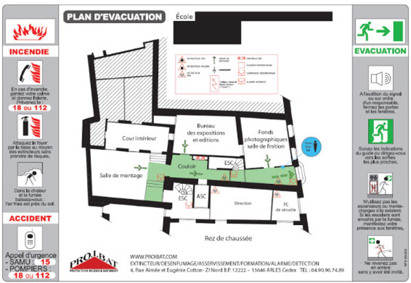 Plan d'évacuation incendie - Signalétique